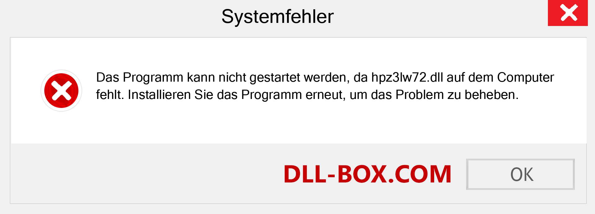 hpz3lw72.dll-Datei fehlt?. Download für Windows 7, 8, 10 - Fix hpz3lw72 dll Missing Error unter Windows, Fotos, Bildern