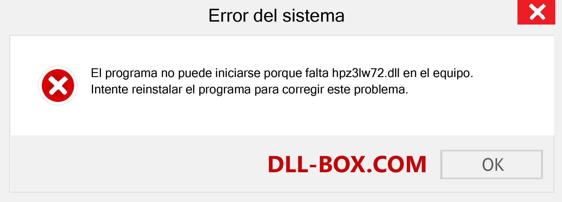 ¿Falta el archivo hpz3lw72.dll ?. Descargar para Windows 7, 8, 10 - Corregir hpz3lw72 dll Missing Error en Windows, fotos, imágenes